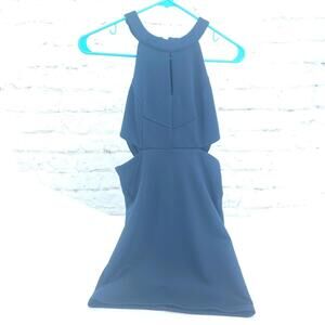 Gianni Bini Extra Small Navy Straight Sundress Cutouts Peekaboo Chest